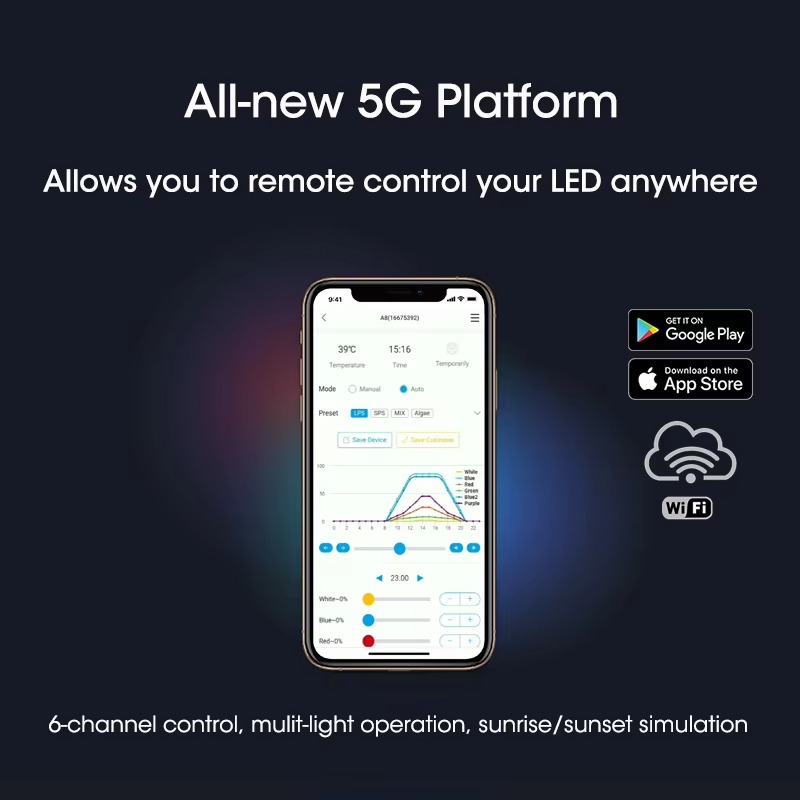 A8 Pro Blue 215W AC 110-240V W - Marine Aquarium App 评论和价格