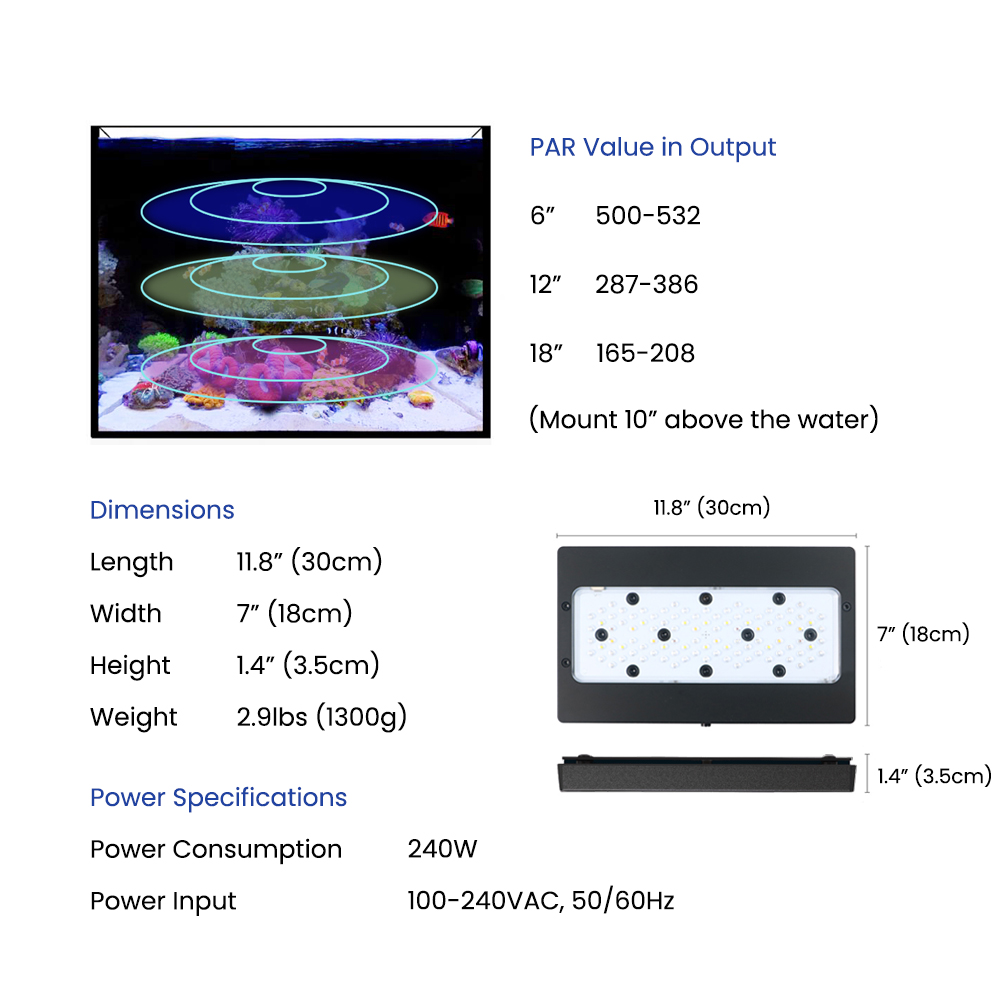 A8SE II Max And Blue 240W Full - Marine Aquarium App 评论和价格